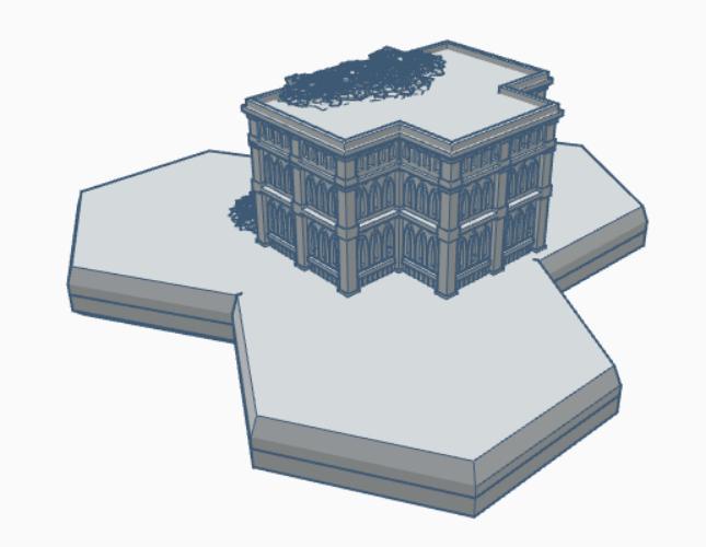Gothic Ruined Building 53 Hex Map Scale HMSGR053