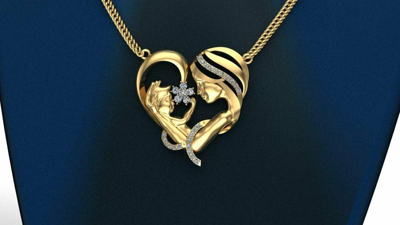 mother and child Daughter Pendant 3D print mode