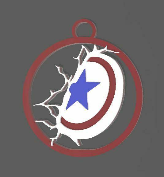 2 CAPTAIN AMERICA IRON MAN CHRISTMAS ORNAMENTS