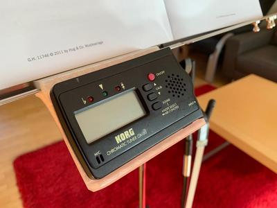 Tuner holder for music stand
