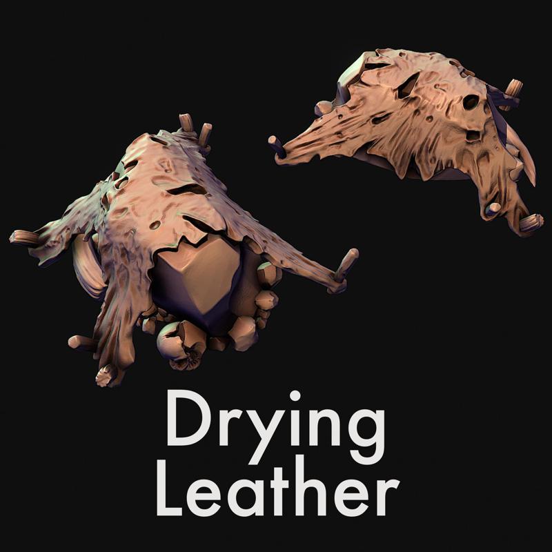 Drying skin, leather