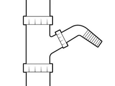 Dishwasher Drain T-Connector Endcap European Style
