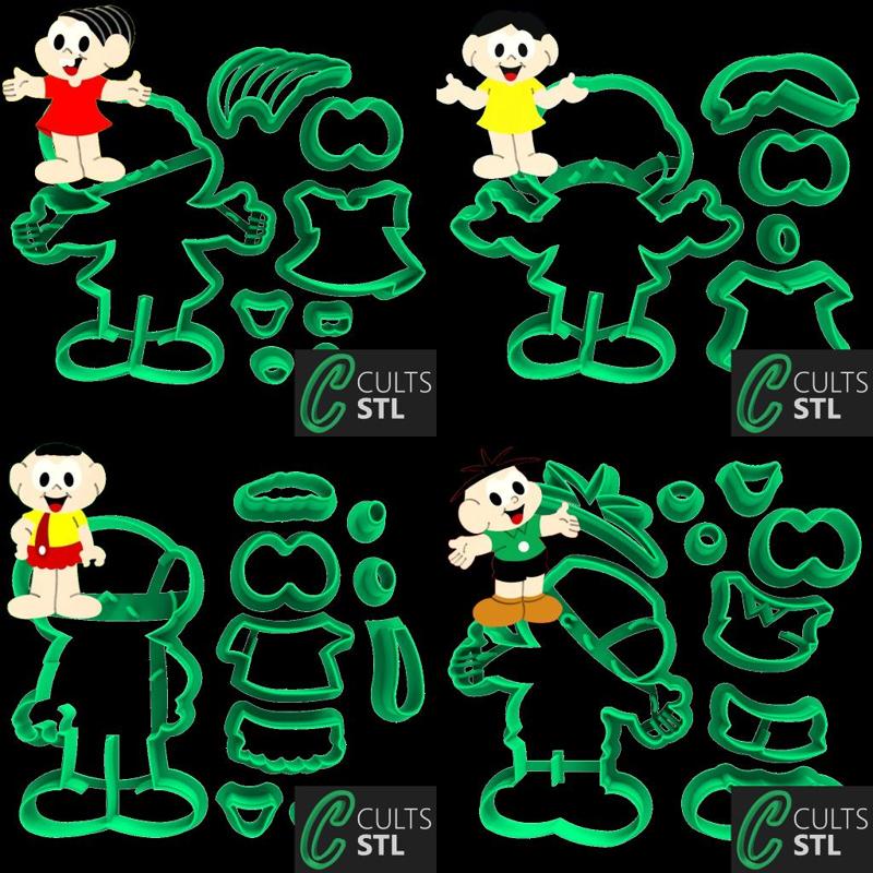 KIT CORTADORES TURMA DA MÔNICA - 7cm