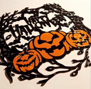 Spooky Pumpkin Wreath Wall Art / Window Display