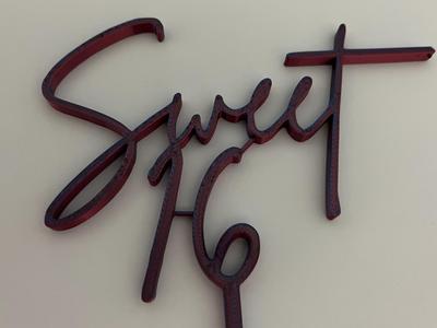 Sweet 16 Cake Topper