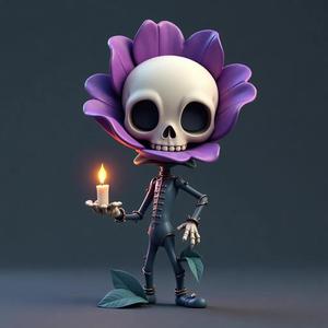 Skeleton with Candle Figurine 💀🕯️