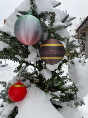 CUSTOMIZABLE CHRISTMAS BAUBLE WITH TEXT 3D