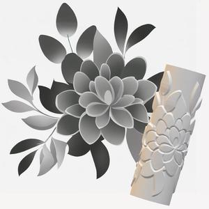 Floral Pattern Clay Roller for 3D Printing