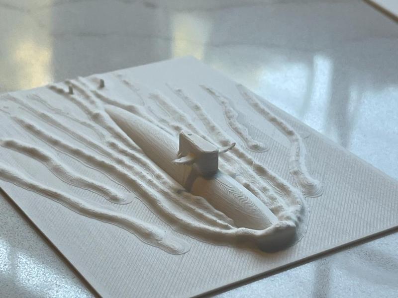 Submarine Desk Art- Partially Submerged