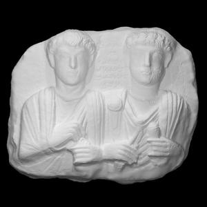Funerary relief of a father and his son