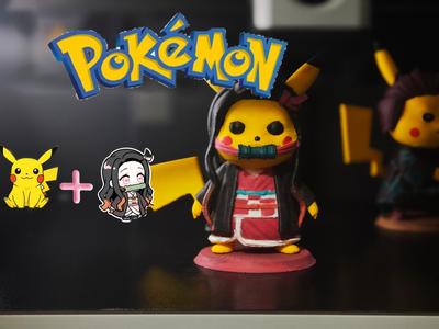 Pikachu cosplay Nezuko