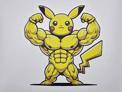 Pikachu Bodybuilder Pokémon
