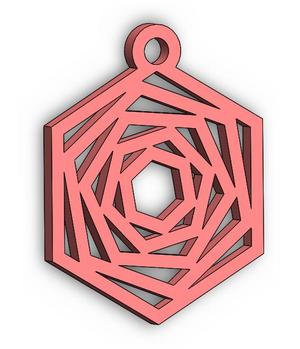 Hexagon recursive earrings