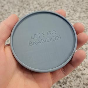 Let's Go Brandon drink coaster