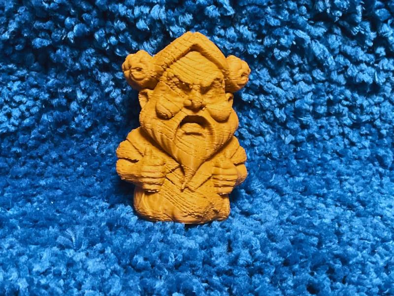 Expressive Wooden Carving of an Elderly Gentleman Figurine