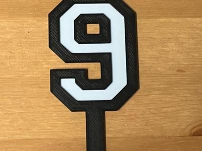 9 cake topper