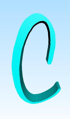 Letter C airnon, letra C abc