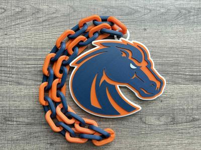 Boise State Broncos Logo Oversized Necklace, Pendant Chain