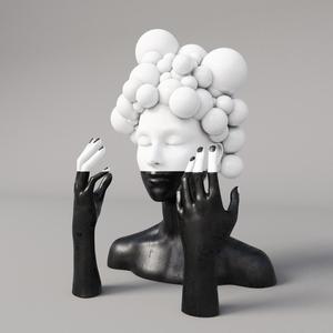 Stylish sculpture of a girl for interior