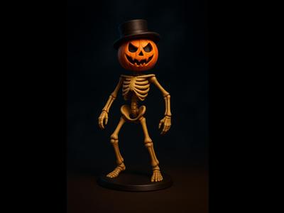 Pumpkin Skeleton Gentleman – Halloween Miniature