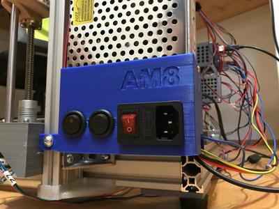 AM8 240W PSU Cover with 2x Switches and IEC 3 Pin 320 C14 Socket 12V/20A 
