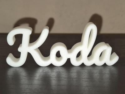 Koda Name Sign Display Decor