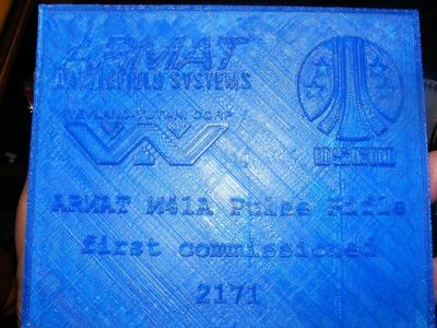 M41A Pulse Rifle - Display plaque ARMAT version