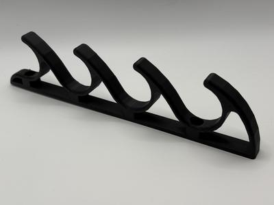 Wall-Mounted Fishing Pole Rack (Holds 4 Poles)