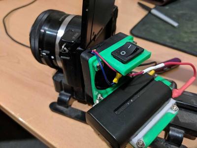 Cooling fan mount for Tripod and Sony NP Battery