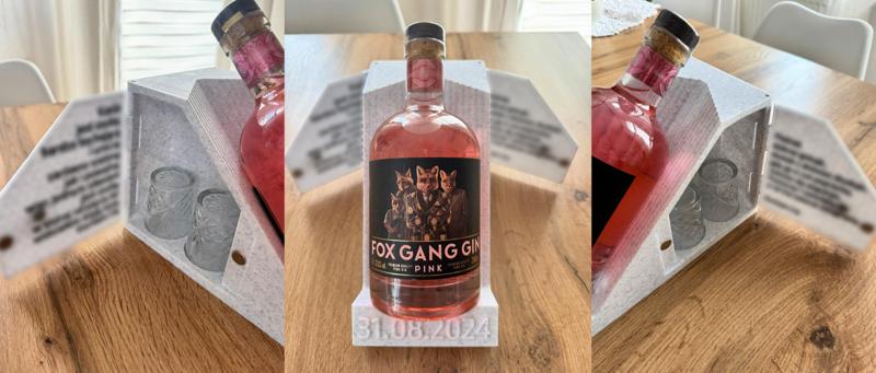 Personalized Bottle & Glass Holder / Custom Gift with Hidden Compartment