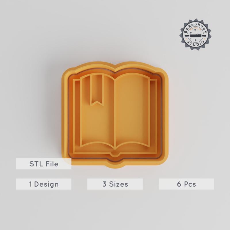 Horror Book Cookie Cutter & Stamp, Spooky Tome Set, Perfect for Halloween, Fondant, 6-Piece Collection, S/M/L Sizes PRODUCT_4315