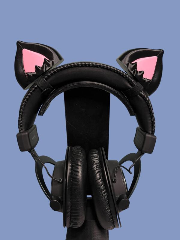 Cat ears headset attachment, headphones decor