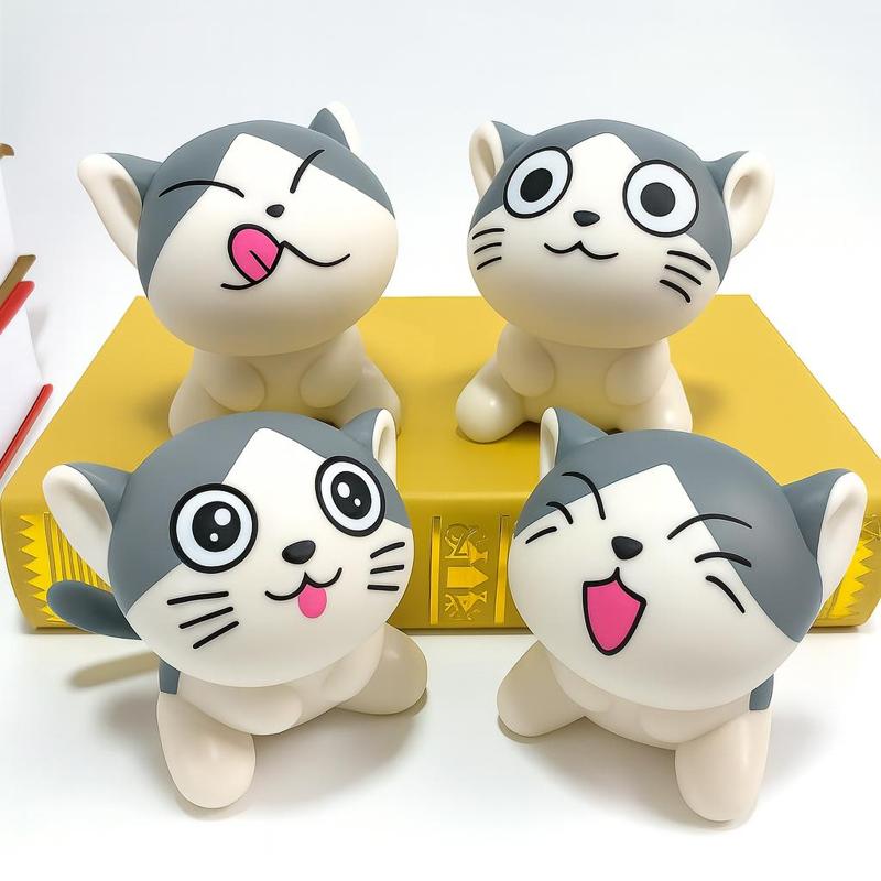 😺 Chibi Cat Vinyl Toy Set - 4 Kawaii Printable Cat Figures STL for Desk Decor or Gift