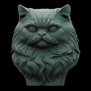 Persian Cat Bust 02