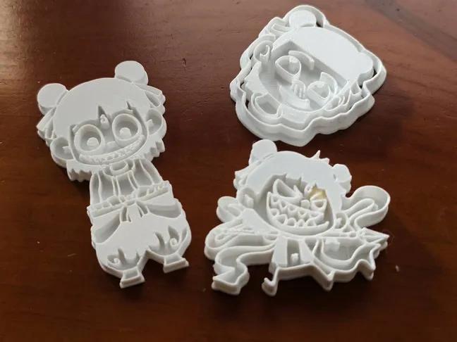 Five Nezha biscuit molds & stamp bases