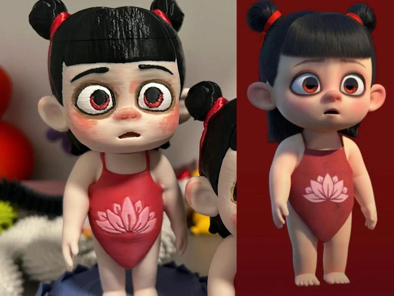 Nezha - A Little Nezha Wearing a Bib - Cute Face - Detachable Head and Body Version - Nezha 2: Devil Child Triumphant