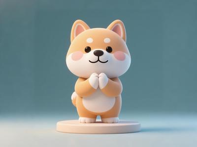 Cute Shiba Inu with Paws Together - Adorable Animal Display - Puppy