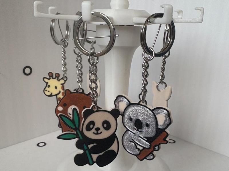 Cute Safari & Jungle Animal Keychains Collection