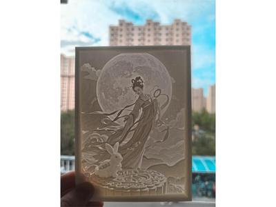 Mid-Autumn Festival Chang'e Jade Rabbit Monochrome Relief