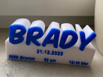 Brady's birth gift