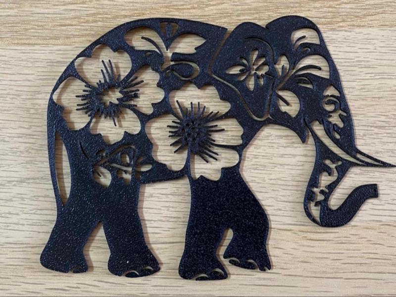 Floral Elephant Silhouette