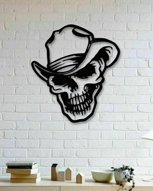 Skull With hat Wall Art Texas skull