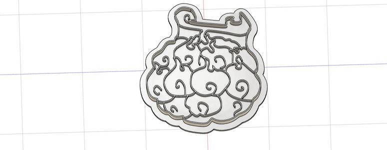 3D Model of One Piece Ace Flame Flame Fruit Cookie Cutter