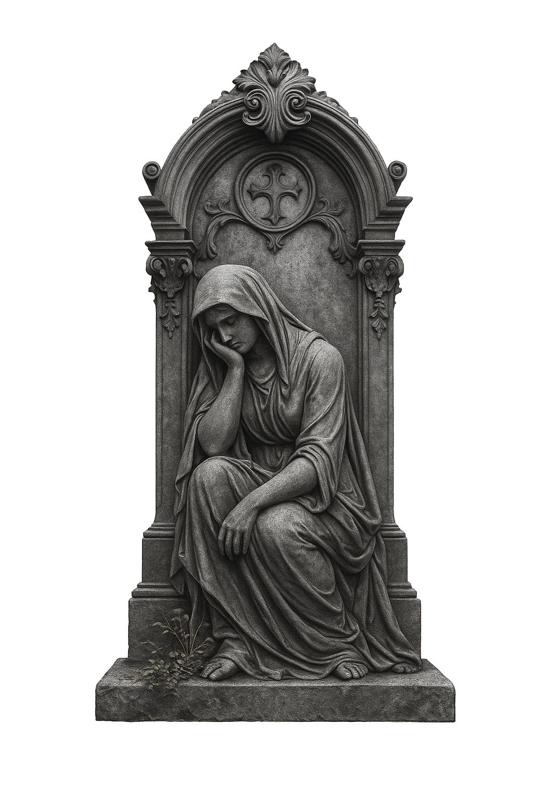 Female cemetery gravestone