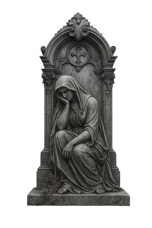 Female cemetery gravestone
