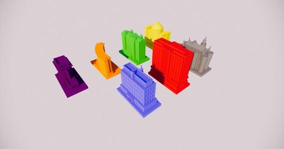 Acquire Board Game 3D Pieces for 2008 Avalon Hill Version