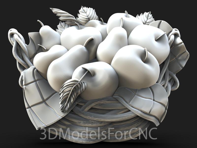 3D Model STL File for CNC Router Laser & 3D Printer Fruit Basket