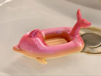 Dolphin inflatable boat, a floatable pool toy, 50-minute print