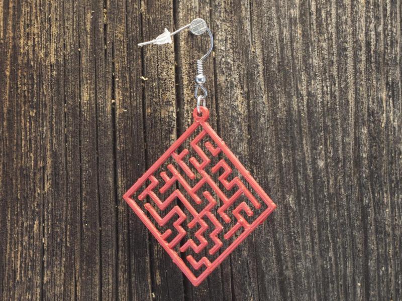 Earrings Ortogonal Maze 2