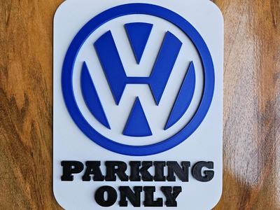 VW Parking Only 3D Sign